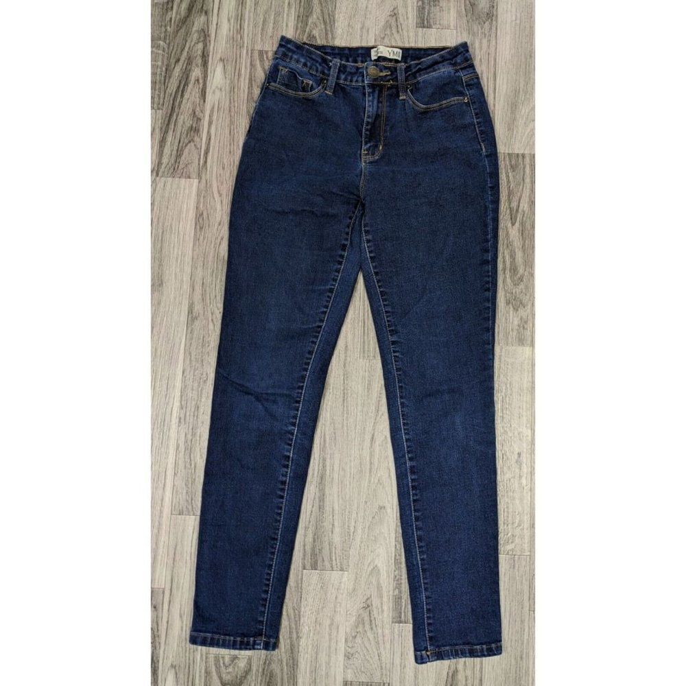 (3/$35) YMI Juniors Size 7 / 28 Skinny High Rise Pockets Denim Blue Jeans‎